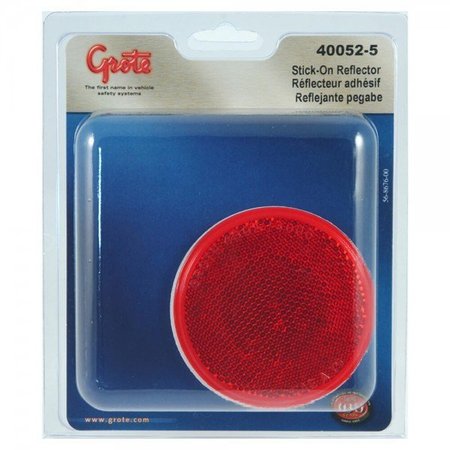 GROTE Reflector-3- Red- Rnd Stick-On- Retail P, 40052-5 40052-5